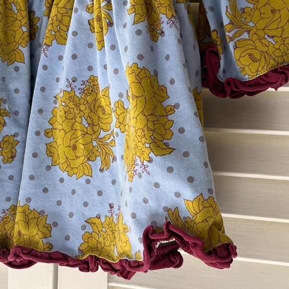 Matilda Jane Character Counts Amelie Blue Peasant Top Girls Sz 4 Floral - Picture 3 of 10